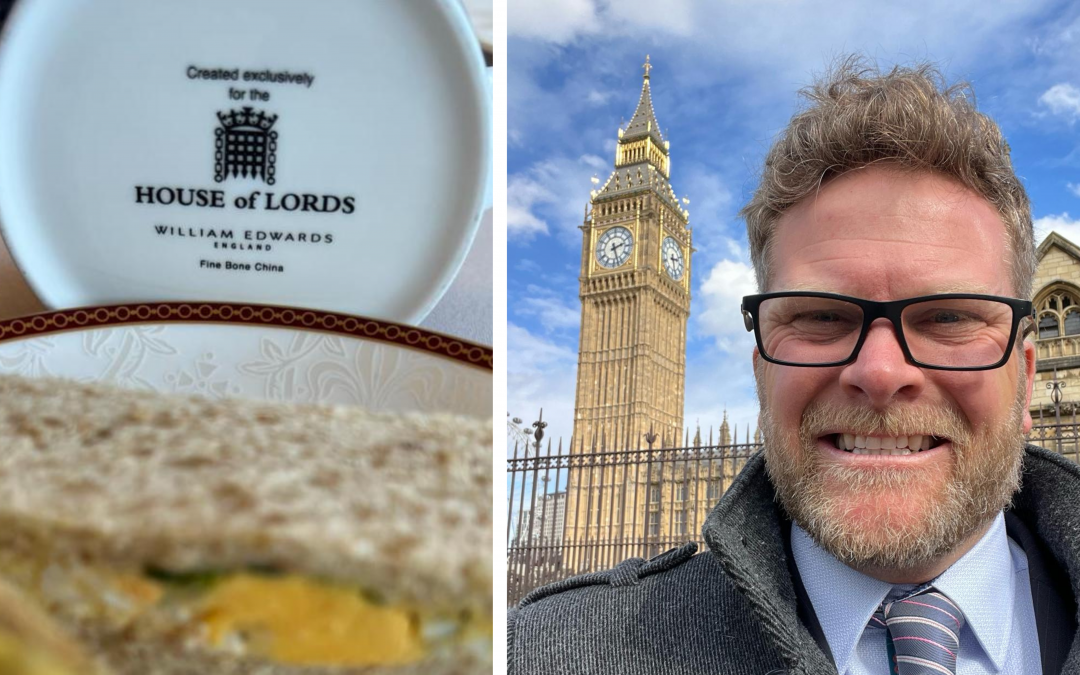 MD, Tim Wilson, at the Houses of Parliament